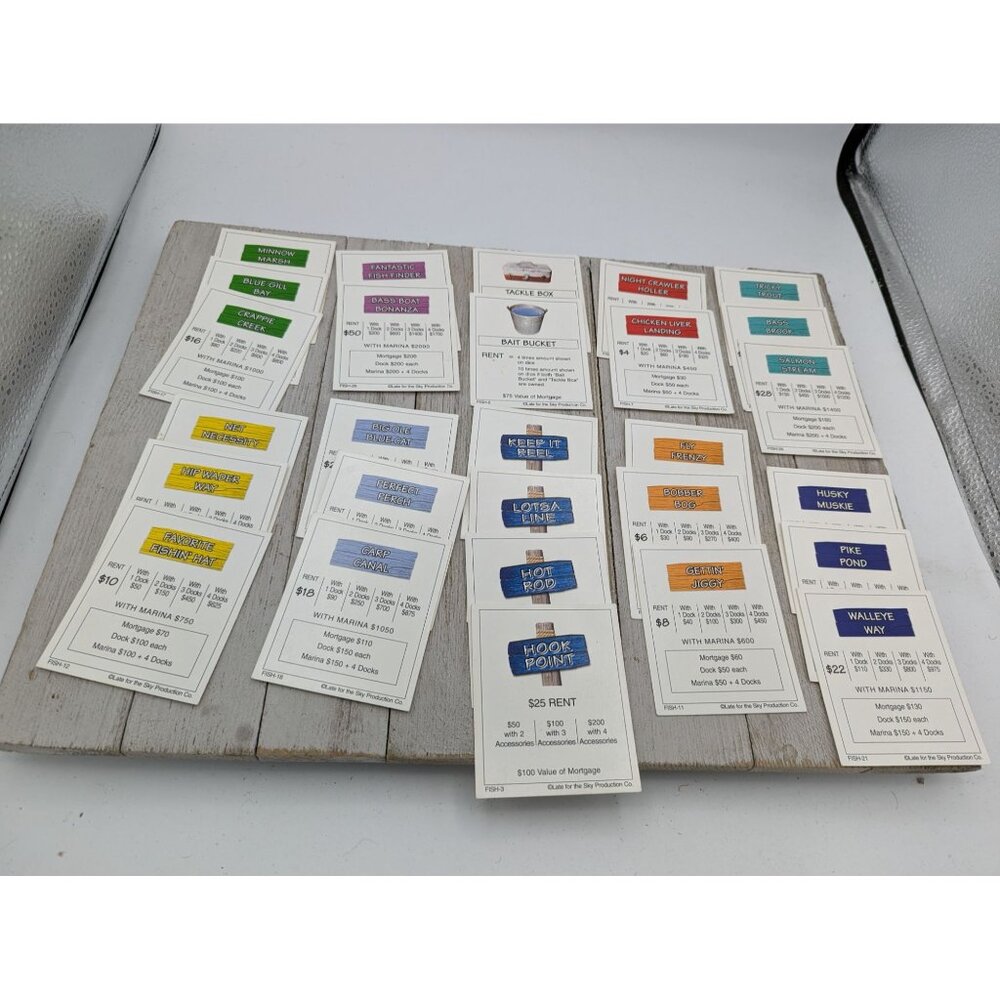 Fishinopoly 1998 Game Replacement Property Cards